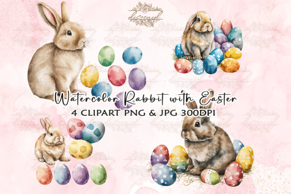 Download Watercolor Clipart Rabbit with Easter - Rabbit Collection