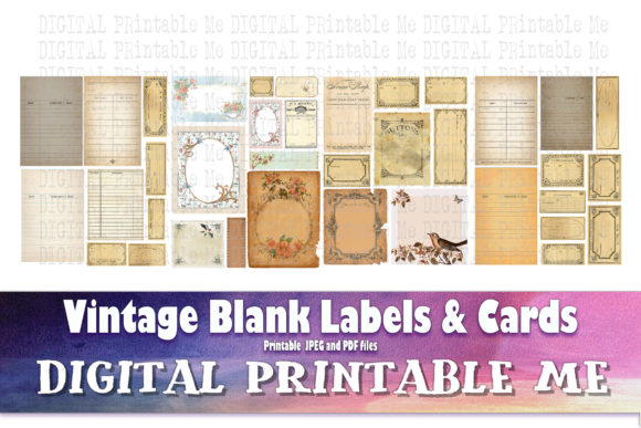 Download Blank Vintage Labels Cards Junk Journal - Card Collection