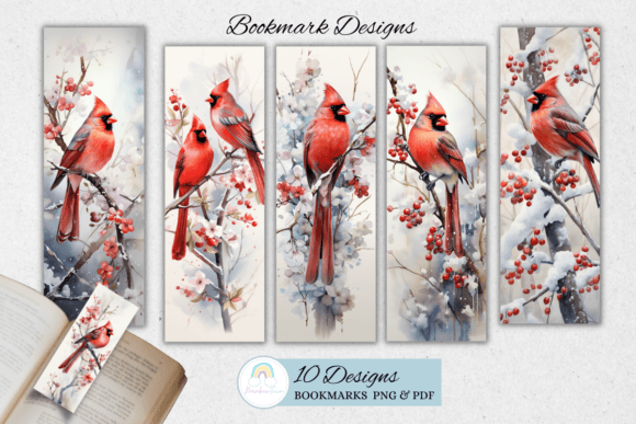 Download Winter Cardinal Bird Printable Bookmark - Card Collection
