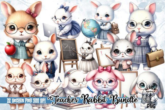 Download Adorable Teacher Rabbit Clipart PNG - Rabbit Collection